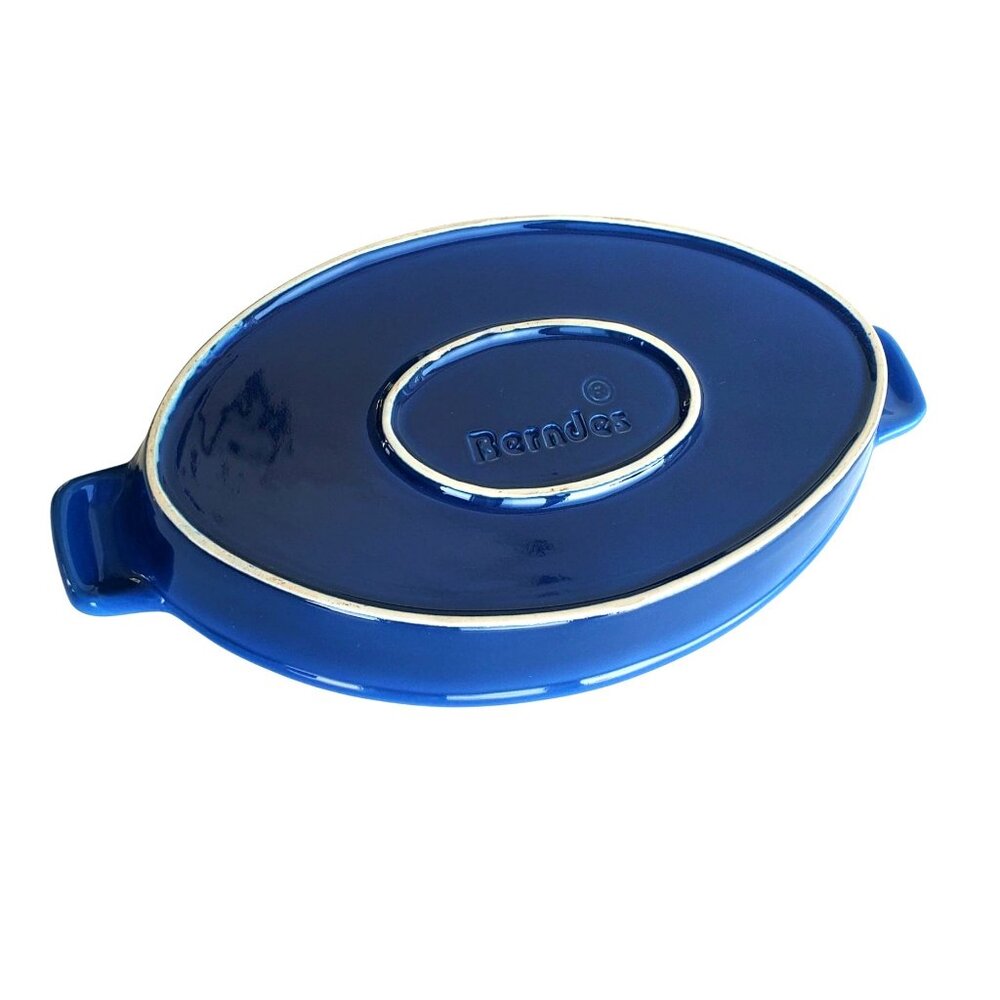 Berndes Blue Stoneware Oval Gratin Baking Dish 11.5" Handles Made in Germany - Picture 7 of 11